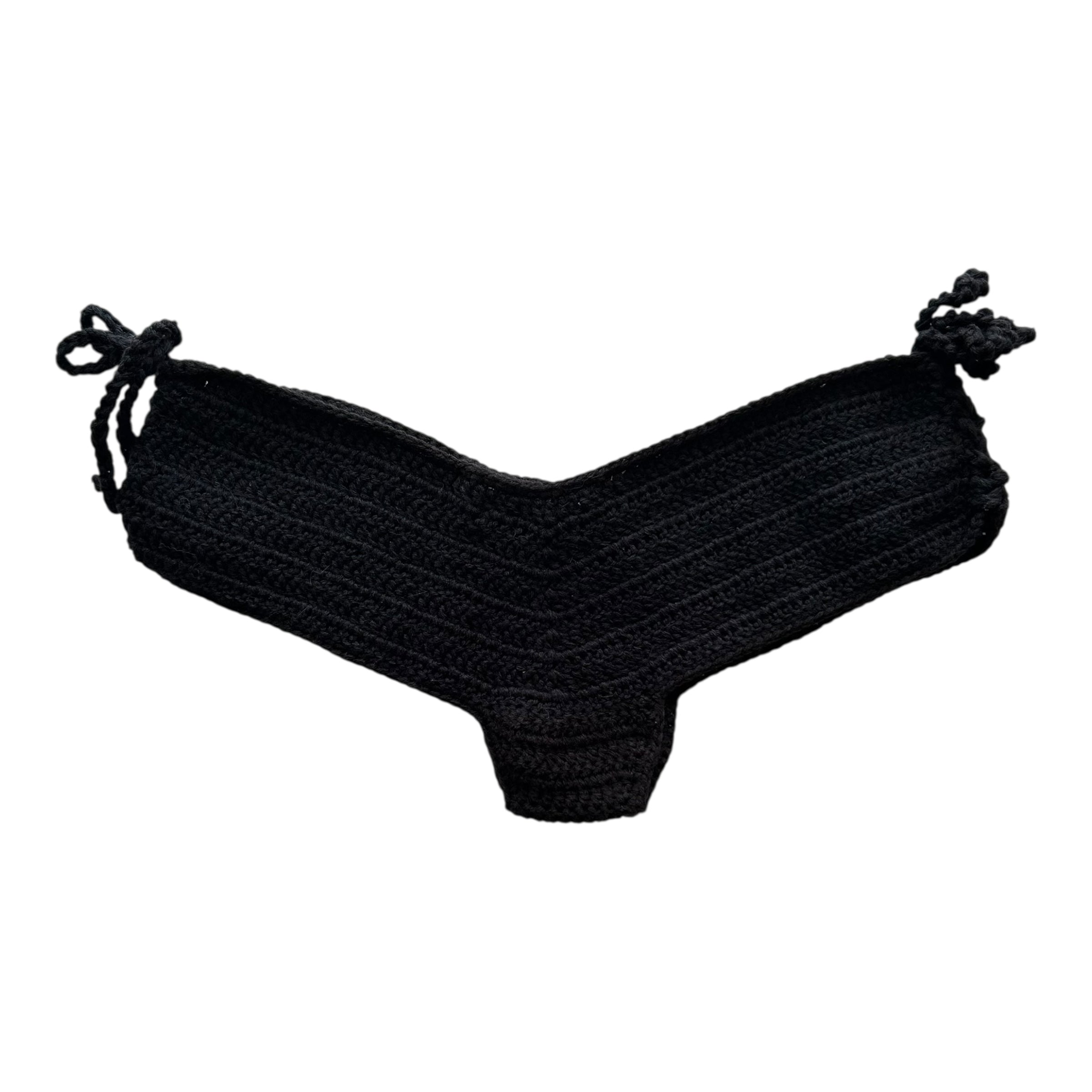 Black Boy-Shorts Crochet Bikini Bottom by Nikita Naomi