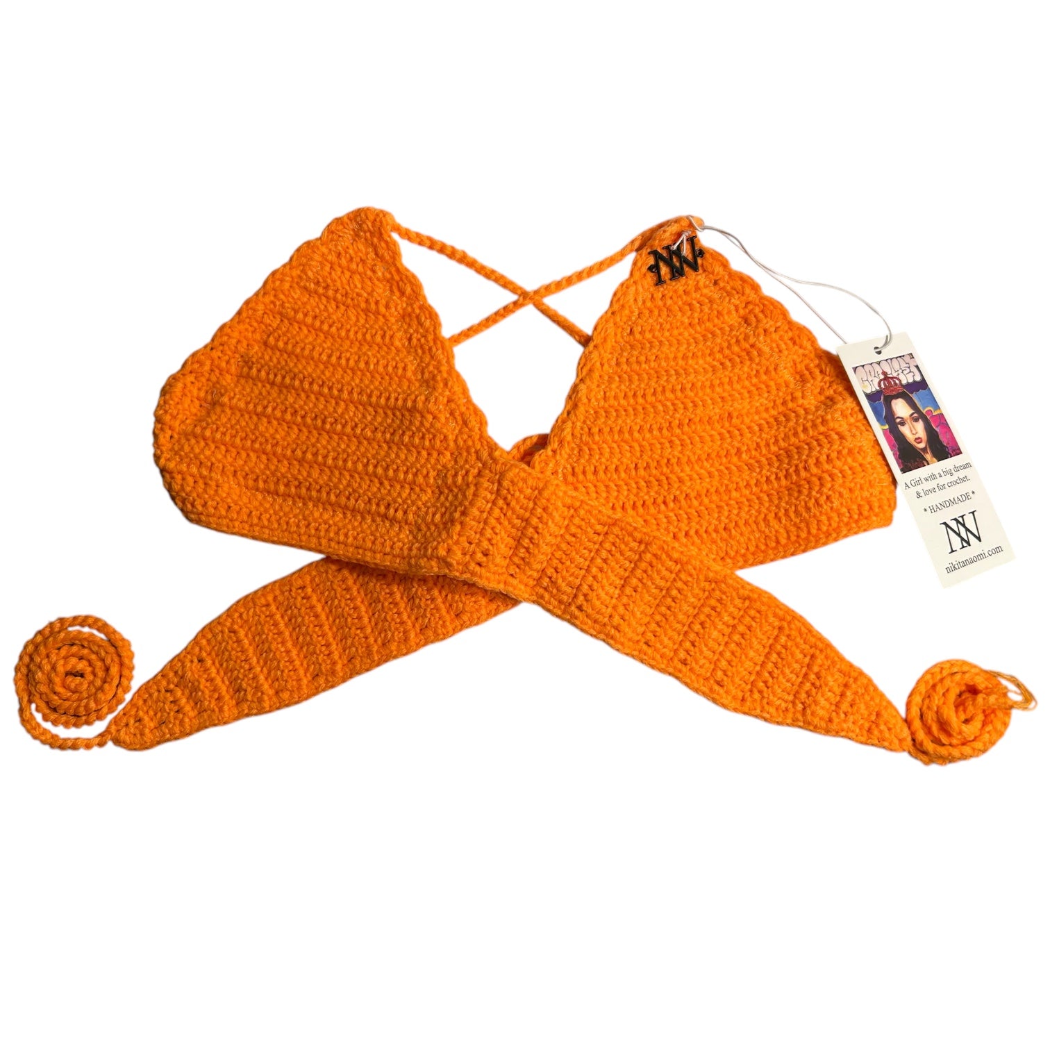 Orange Body Wrap Handmade Crochet Top by Nikita Naomi