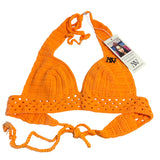Orange Square Bralette Handmade Crochet by Nikita Naomi