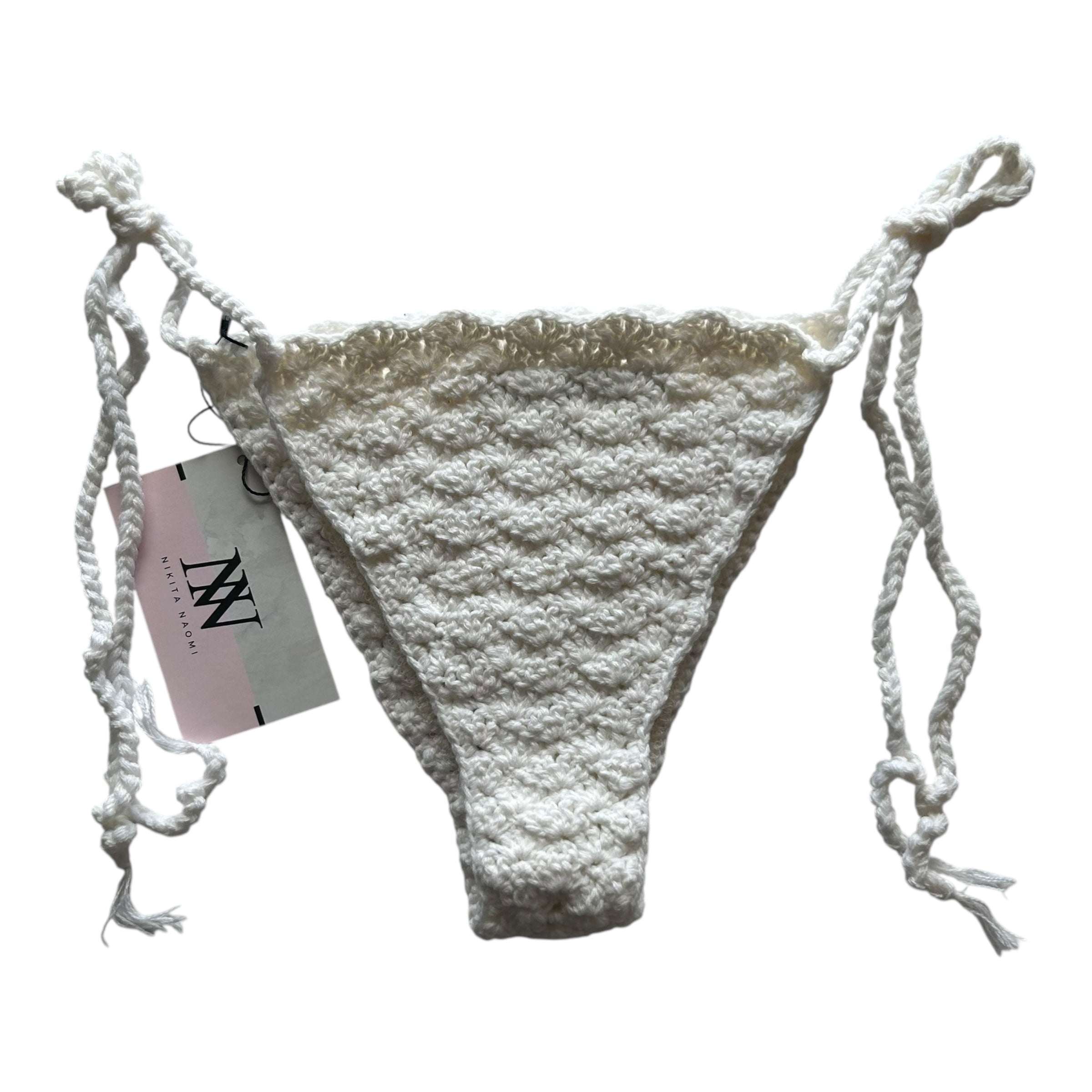 White Shell Crochet Bikini Bottom by Nikita Naomi