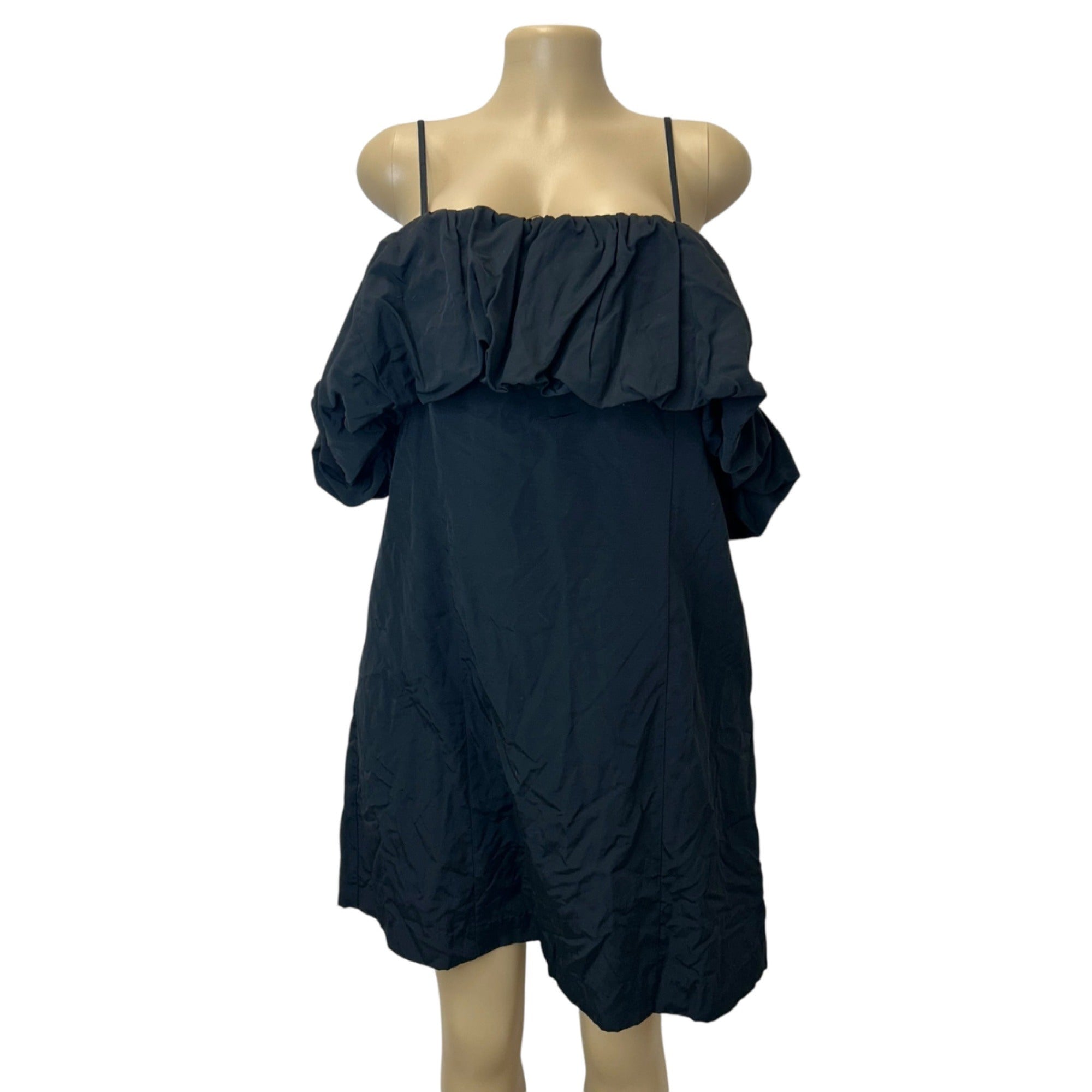 K-65 A New Day Women's Ruffle Mini A-Line Dress Black Size 16