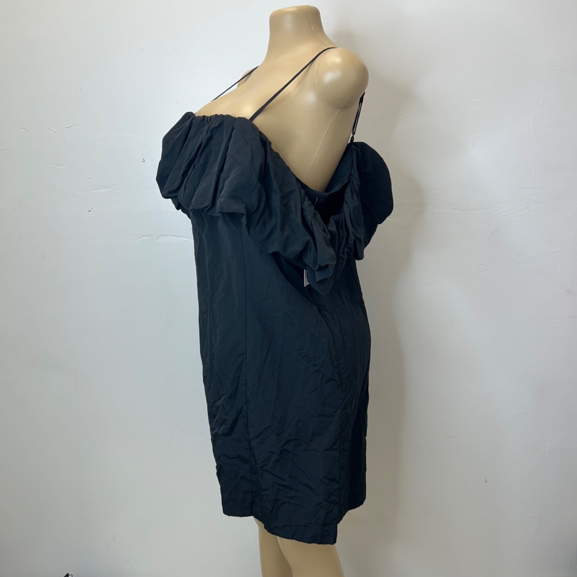 K-65 A New Day Women's Ruffle Mini A-Line Dress Black Size 16