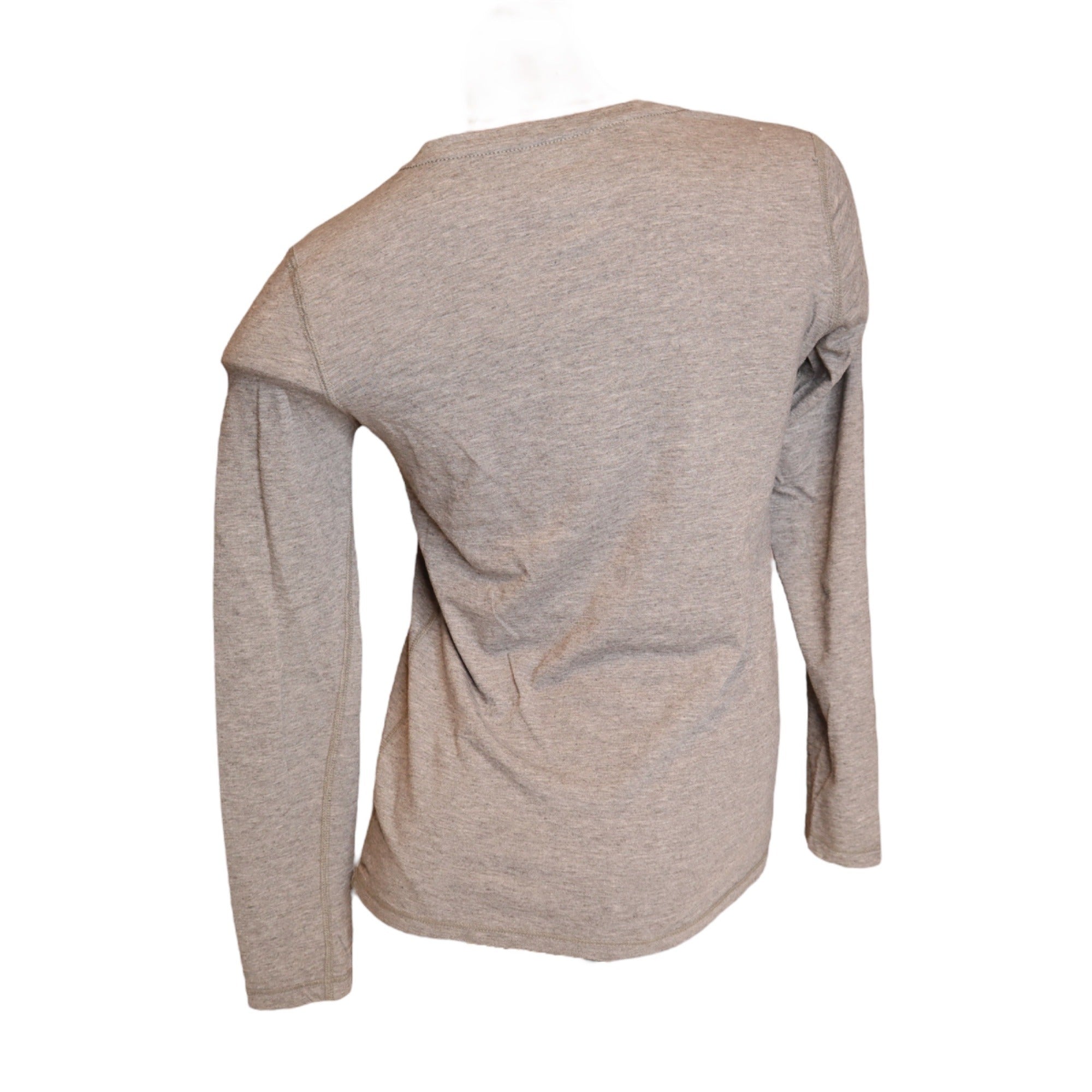 Danskin Now Women's Loose Fit V-Neck Long Sleeve T-Shirt Gray Size Medium