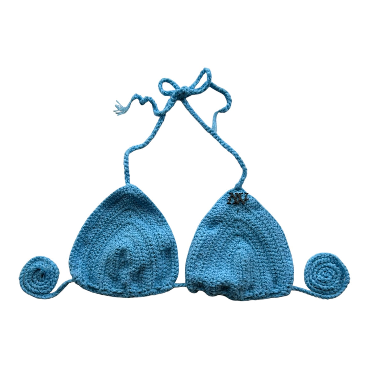 Sky Blue Classic Handmade Crochet Bikini Top by Nikita Naomi