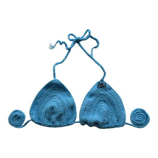 Sky Blue Classic Handmade Crochet Bikini Top by Nikita Naomi