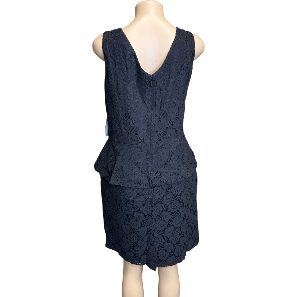 K-127 Emma & Michele Women's Sleeveless Lace Peplum Dress Black Size 16
