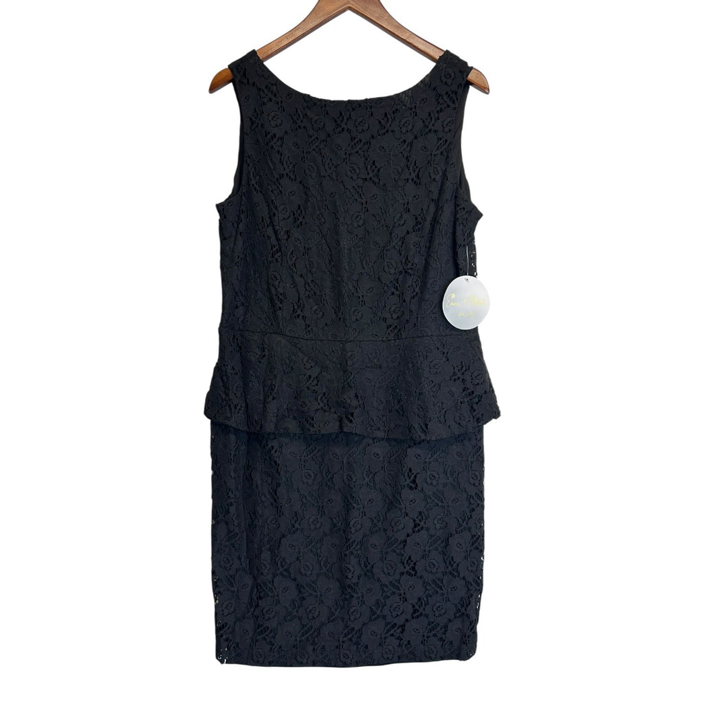 K-127 Emma & Michele Women's Sleeveless Lace Peplum Dress Black Size 16