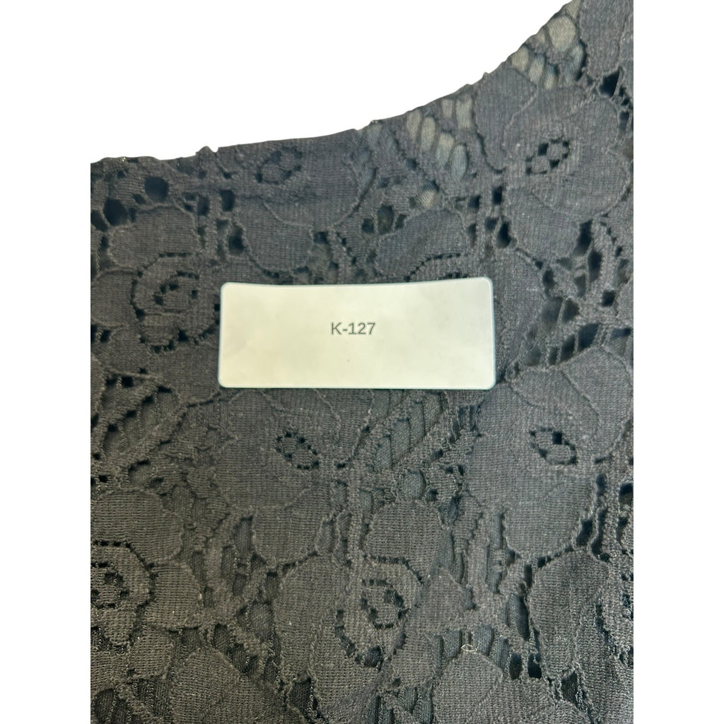 K-127 Emma & Michele Women's Sleeveless Lace Peplum Dress Black Size 16