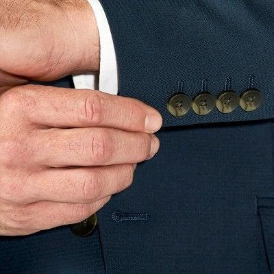 K-191 Haggar H26 Suit Jacket Tailored Fit Stretch Heavyweight Blue Men's Size 42R