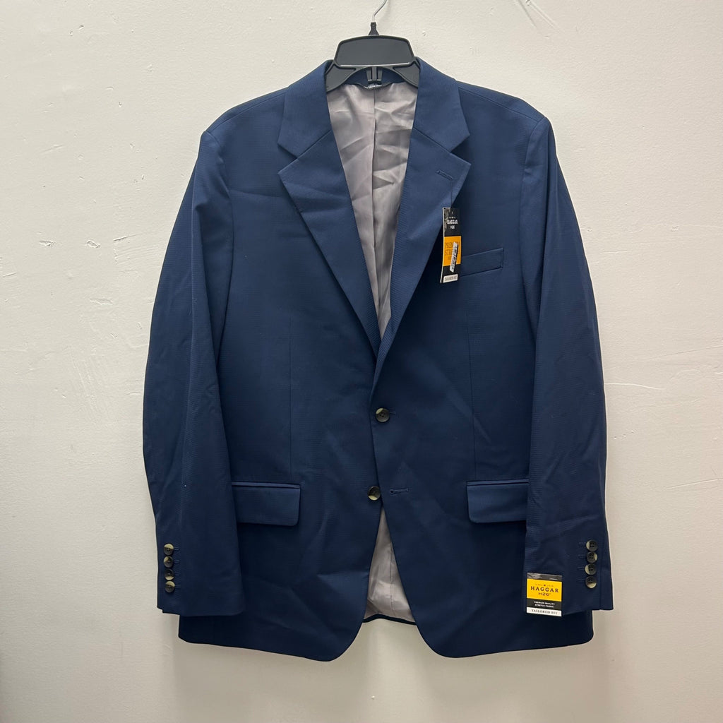 K-191 Haggar H26 Suit Jacket Tailored Fit Stretch Heavyweight Blue Men's Size 42R