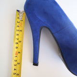 Blue Suede Closed Toe High Heels By Qupid Size 7