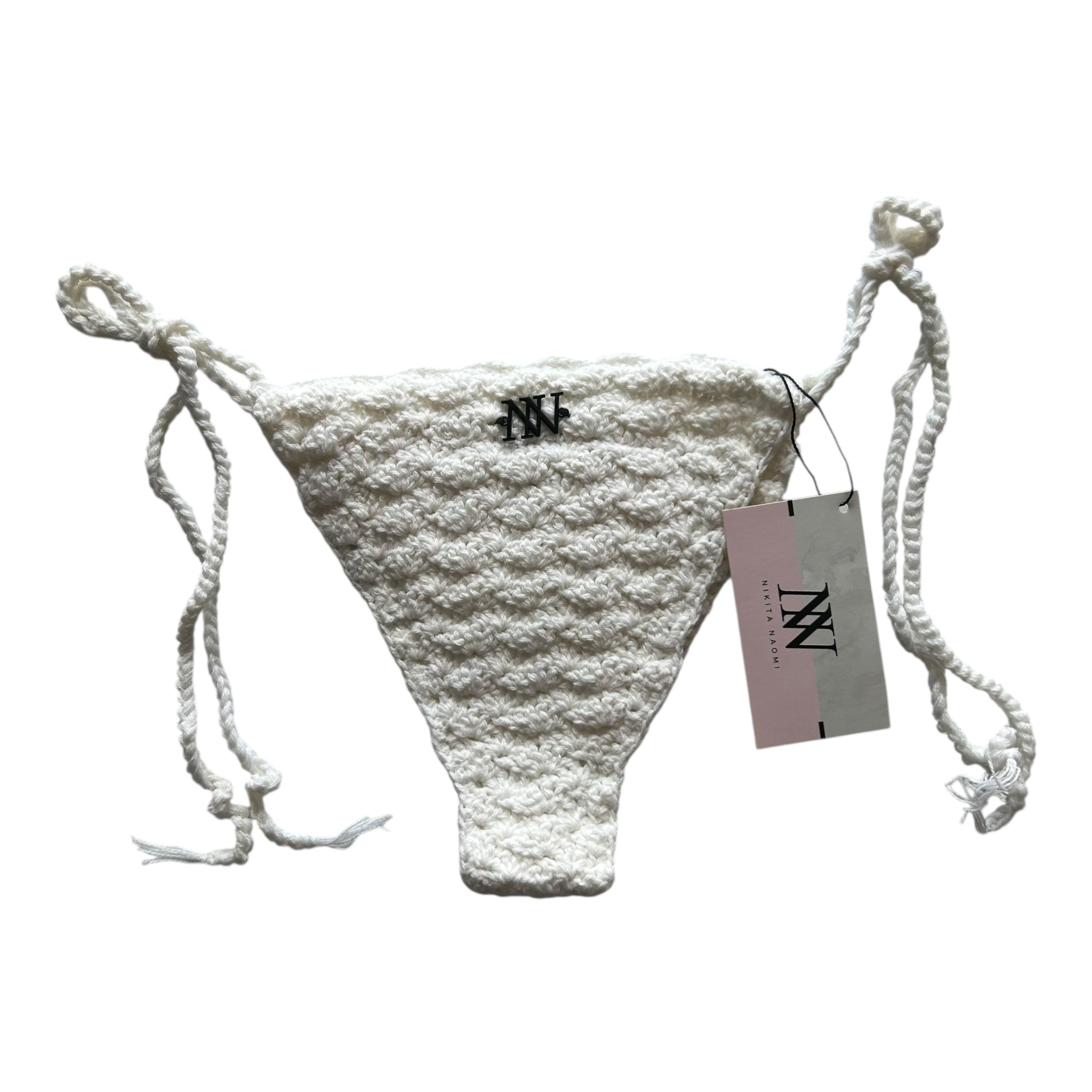 White Shell Crochet Bikini Bottom by Nikita Naomi