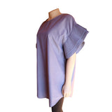 Impulsive Women's Blue Blouse with Pleated Sleeves Size Medium