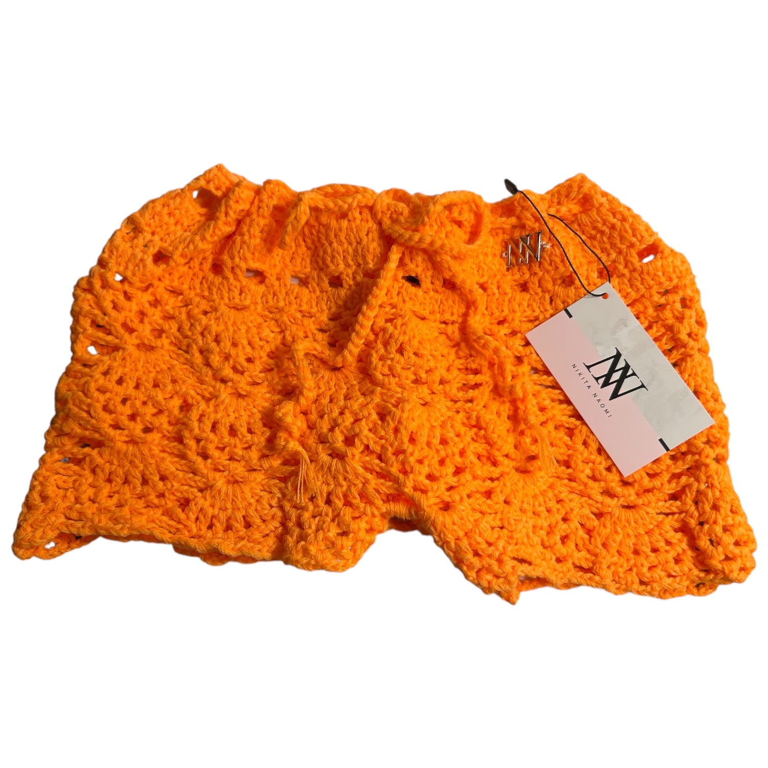 Orange Pineapple Crochet Shorts by Nikita Naomi
