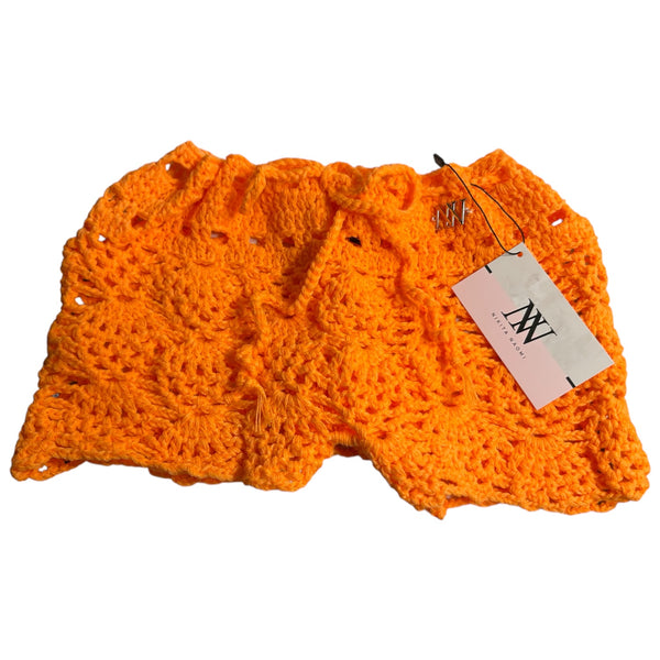 Orange Pineapple Crochet Shorts by Nikita Naomi
