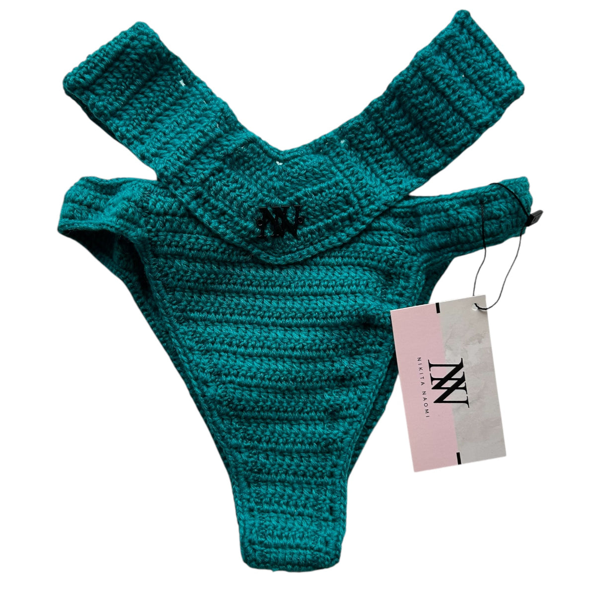 Teal Body Wrap Crochet Bikini Bottom by Nikita Naomi