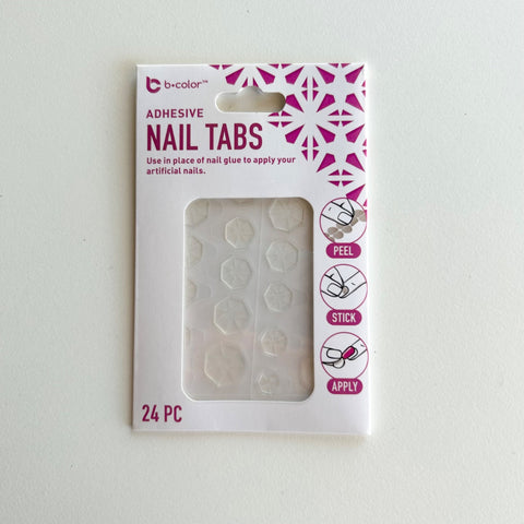 B Color Clear Adhesive Nail Tabs 24 Piece Count