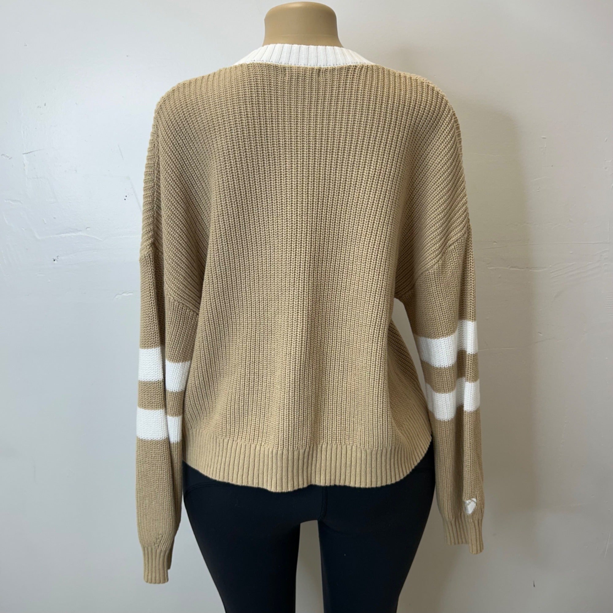K-105 Wild Fable Women's Game Day V-Neck Button-Front Cardigan -Gold Size Medium