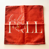 Hello Fall 2 Piece Set Fall Decor Orange Pillow Covers 18" X 18"