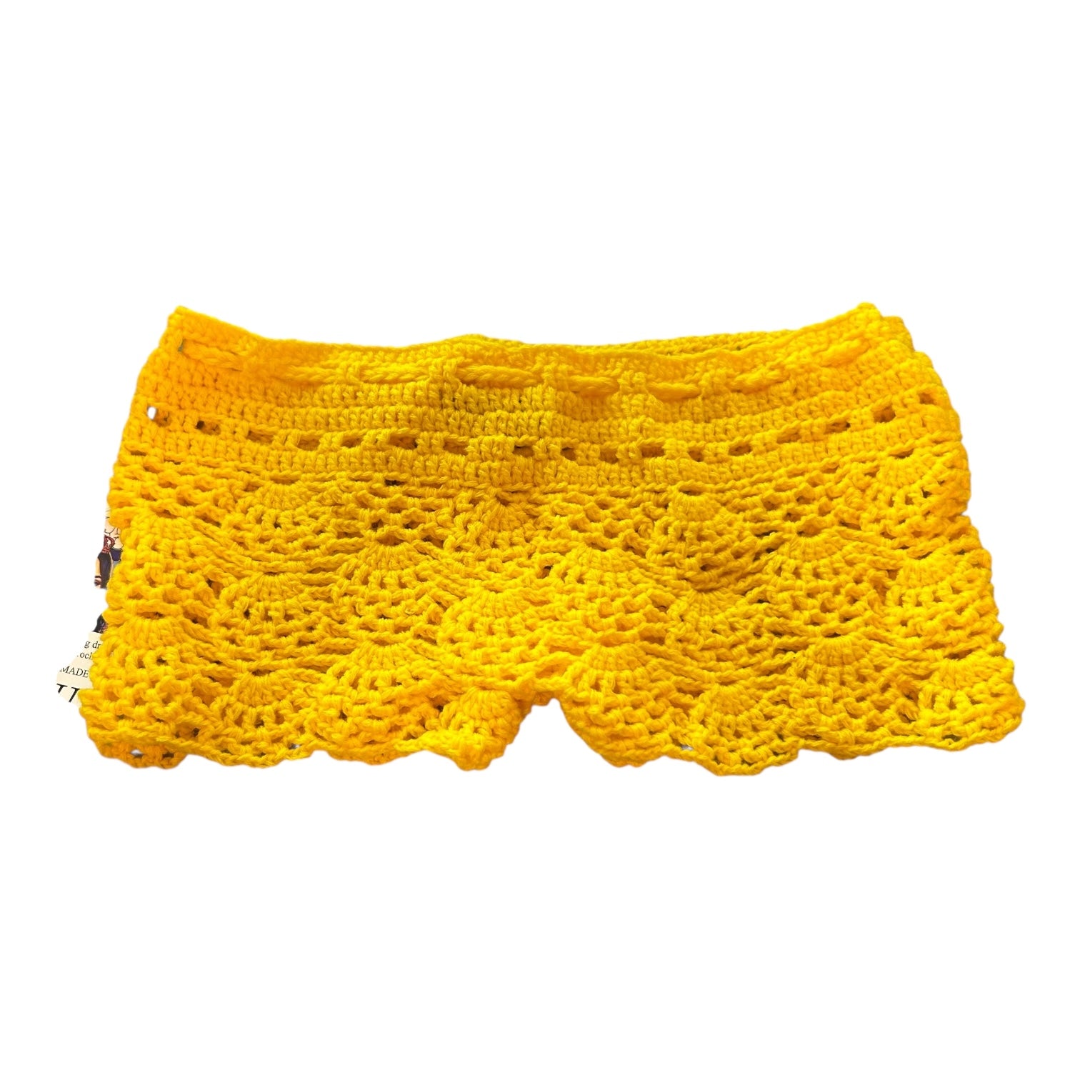 Yellow Pineapple Crochet Shorts by Nikita Naomi