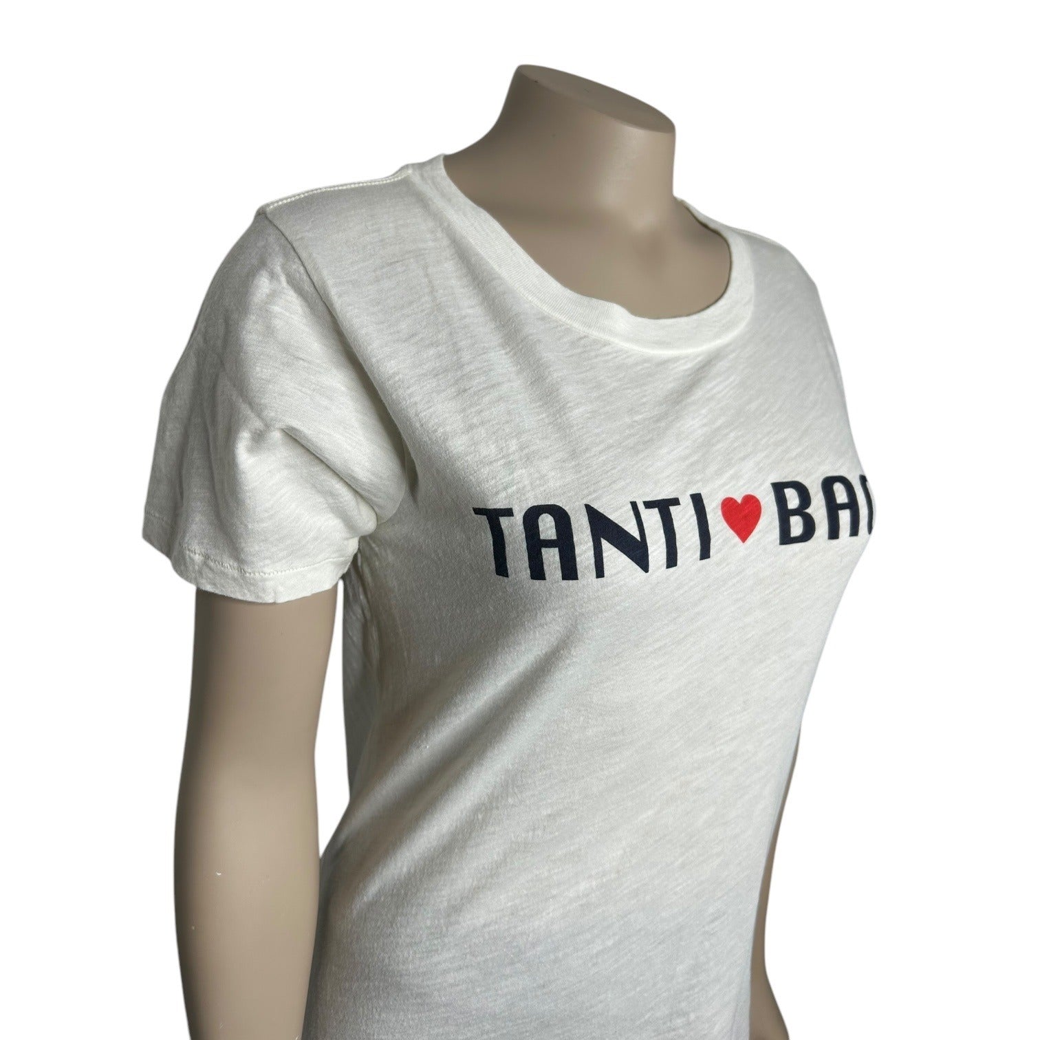 J.Crew Tanti Baci White Graphic Tee Shirt Women's Size Small