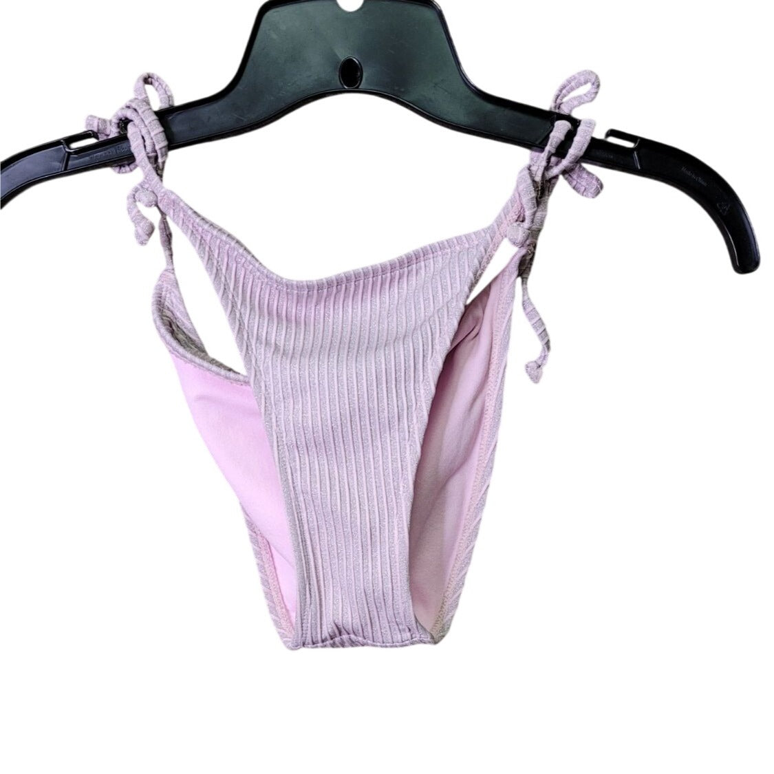 CG-16 Xhilaration Ribbed Lilac High-Cut Bikini Bottoms Adjustable Side Ties Size S