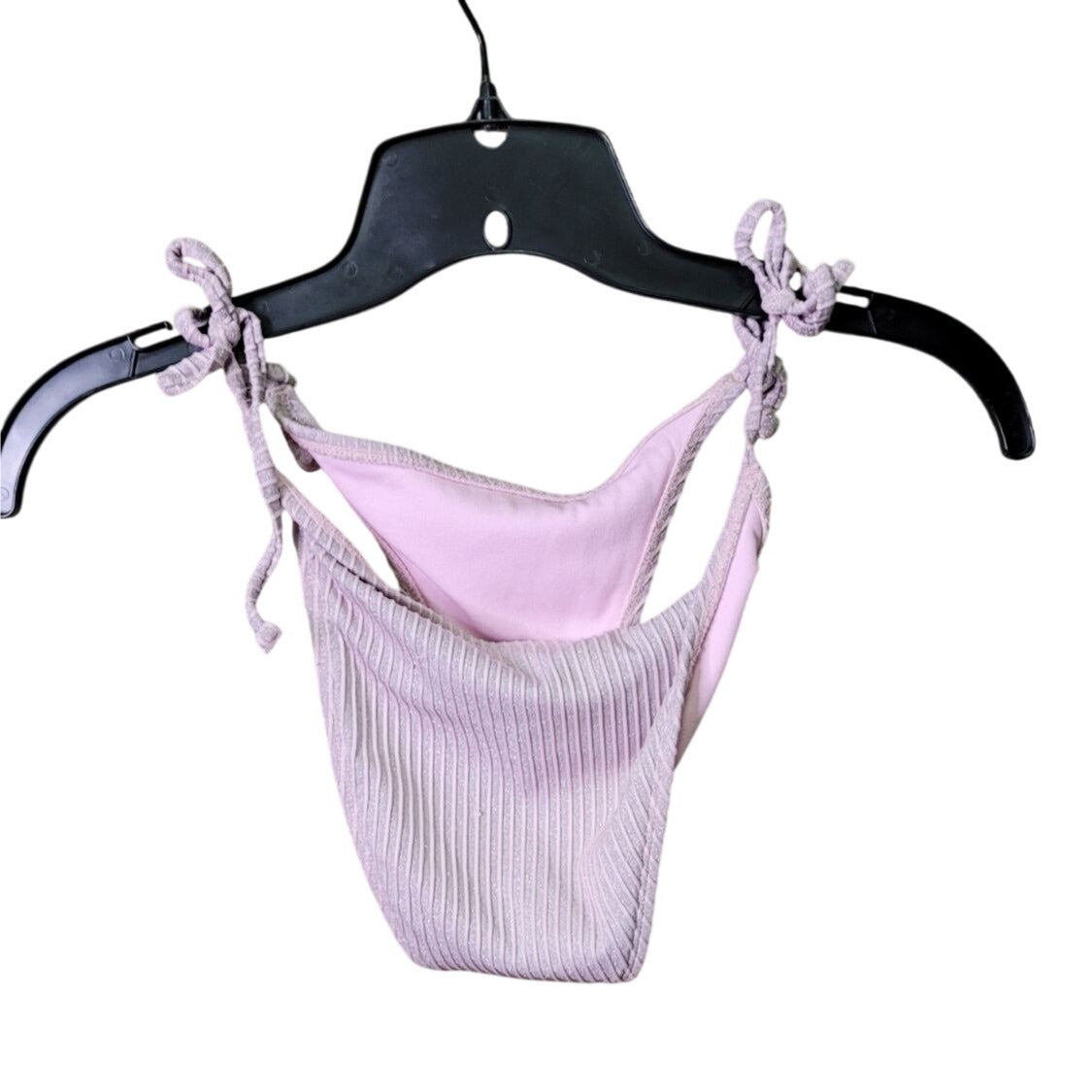 CG-16 Xhilaration Ribbed Lilac High-Cut Bikini Bottoms Adjustable Side Ties Size S