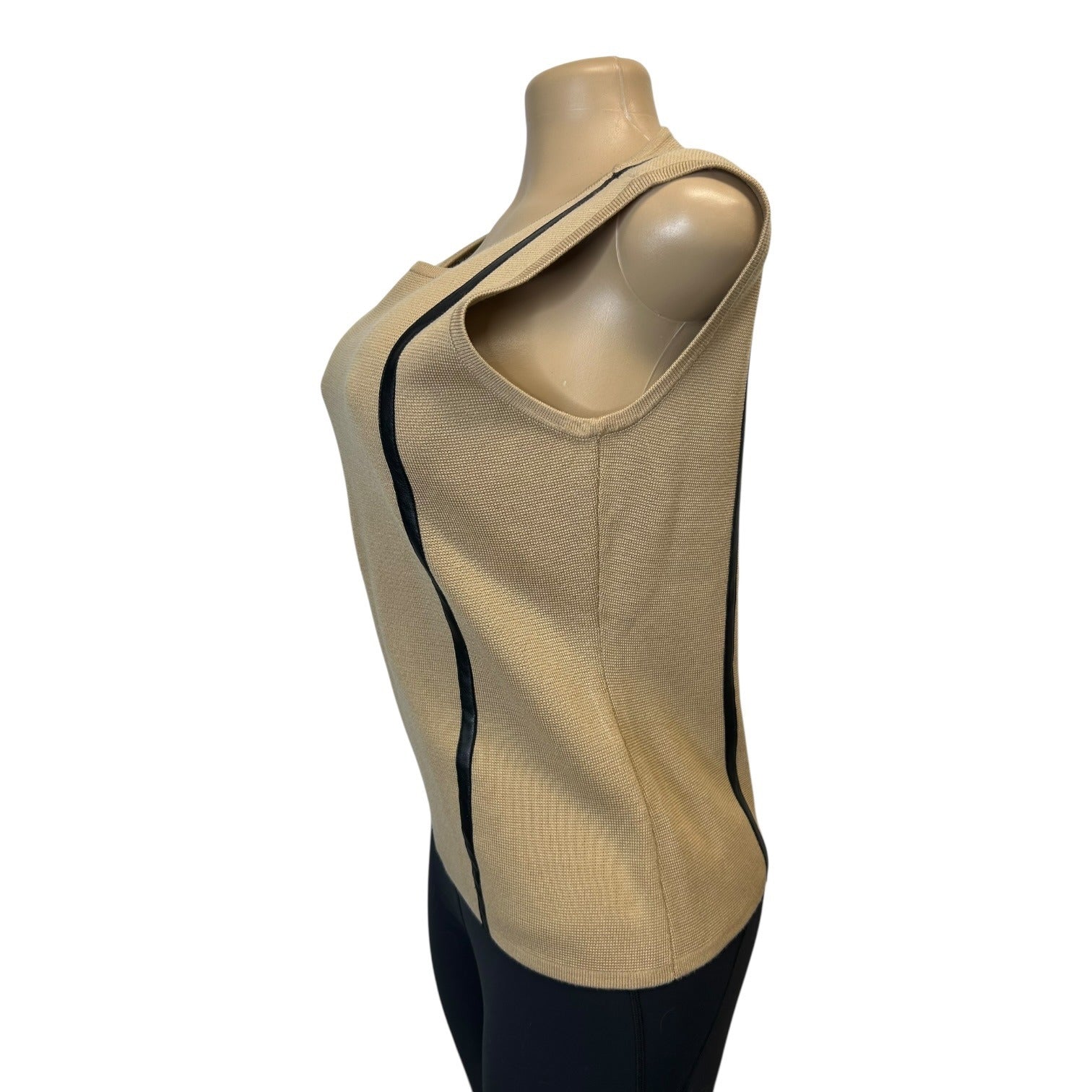 TG-39 Calvin Klein Women's Size Medium Taupe and Black Sleeveless Tank Top