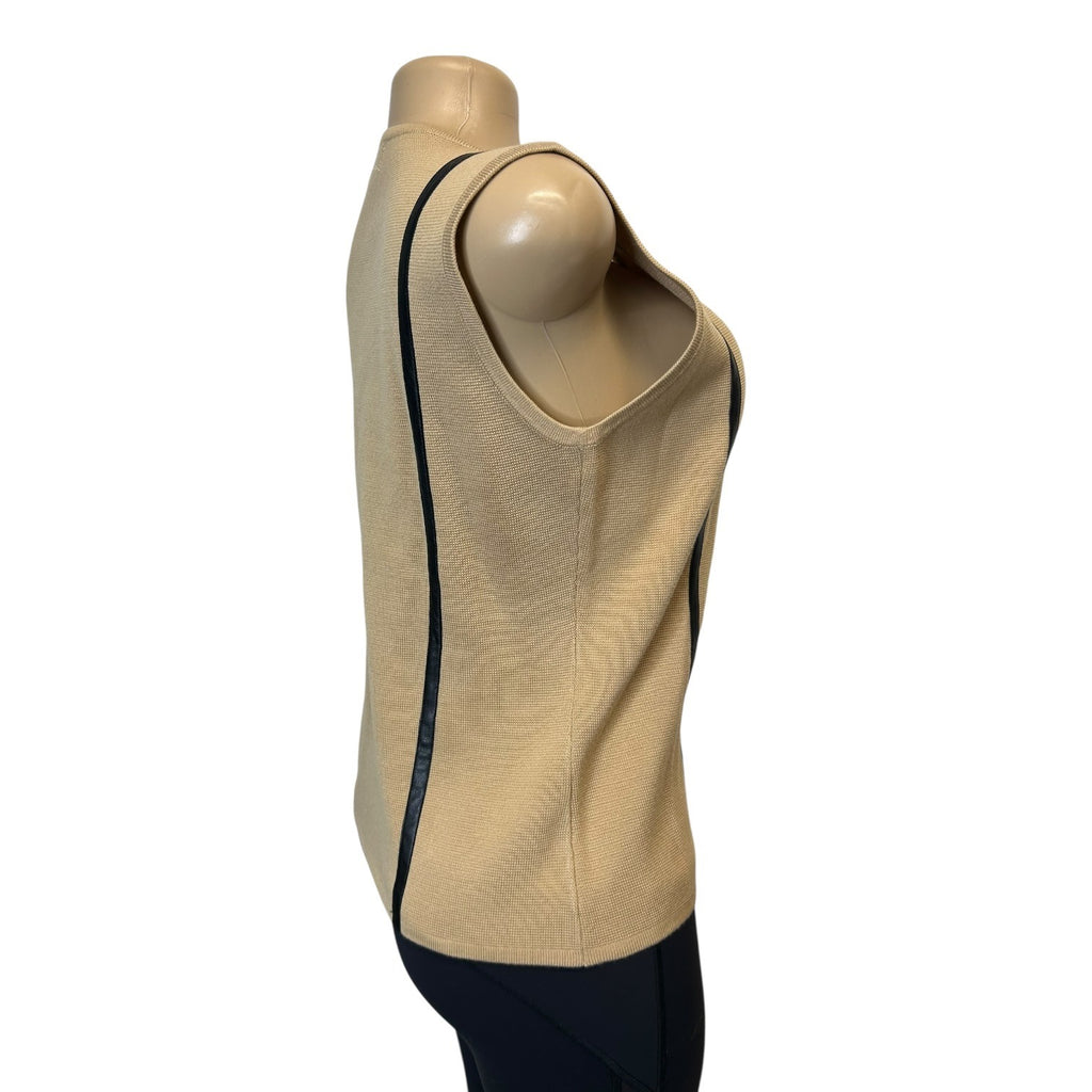 TG-39 Calvin Klein Women's Size Medium Taupe and Black Sleeveless Tank Top
