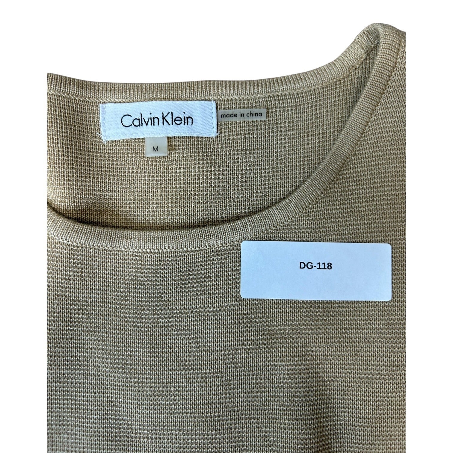 TG-39 Calvin Klein Women's Size Medium Taupe and Black Sleeveless Tank Top