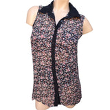 Kirra Floral Print Sleeveless Button-Down Top Women's Size Large