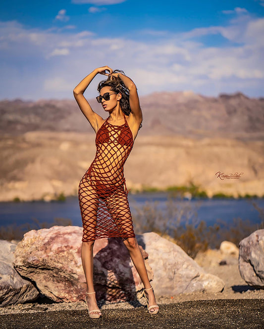 Brown Classic Handmade Crochet Bikini Top by Nikita Naomi
