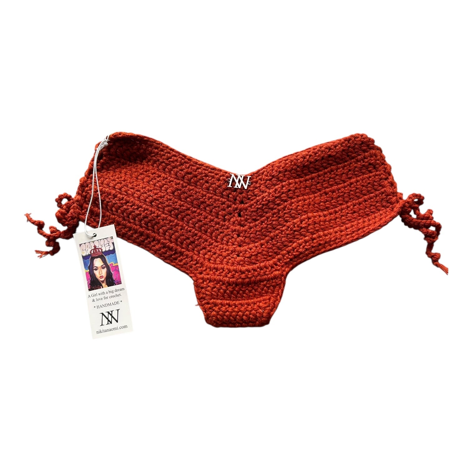 Copper Boy-Shorts Crochet Bikini Bottom by Nikita Naomi