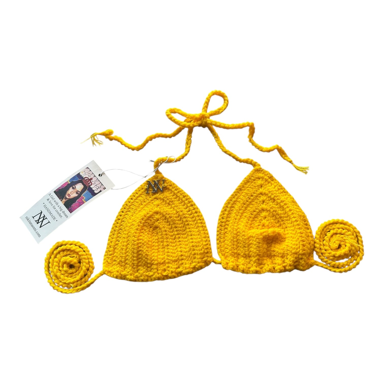 Yellow Classic Crochet Bikini Top by Nikita Naomi