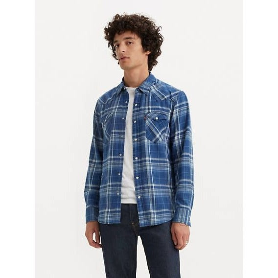 K-192 Levi's Western Shirt Classic Standard Fit Chambray Long Sleeve Men's Size XXL