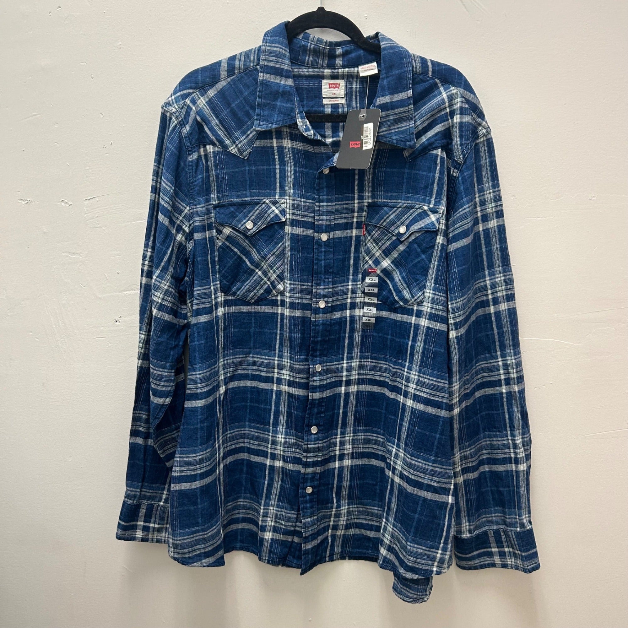 K-192 Levi's Western Shirt Classic Standard Fit Chambray Long Sleeve Men's Size XXL