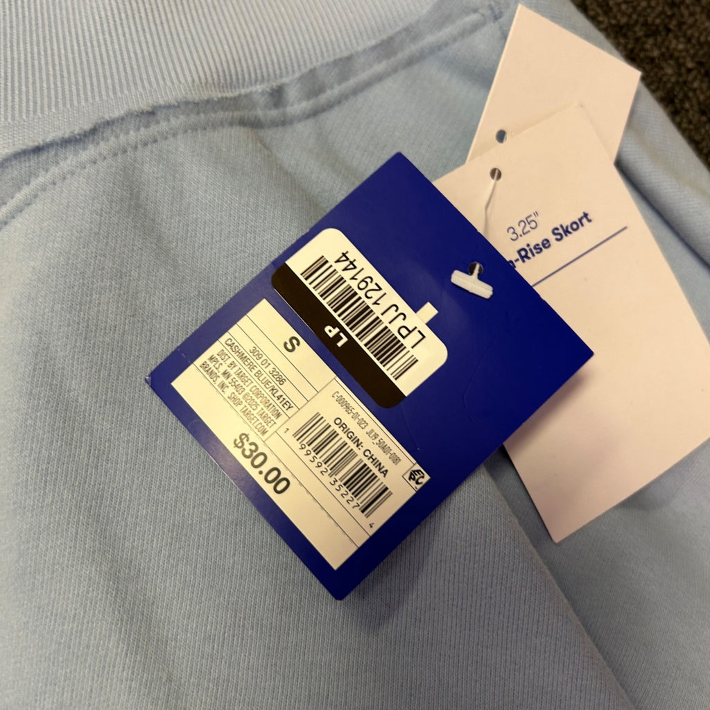 K-309 JoyLab Womens 3.25" High-Rise Light Blue Skort Built-In Shorts Size Small