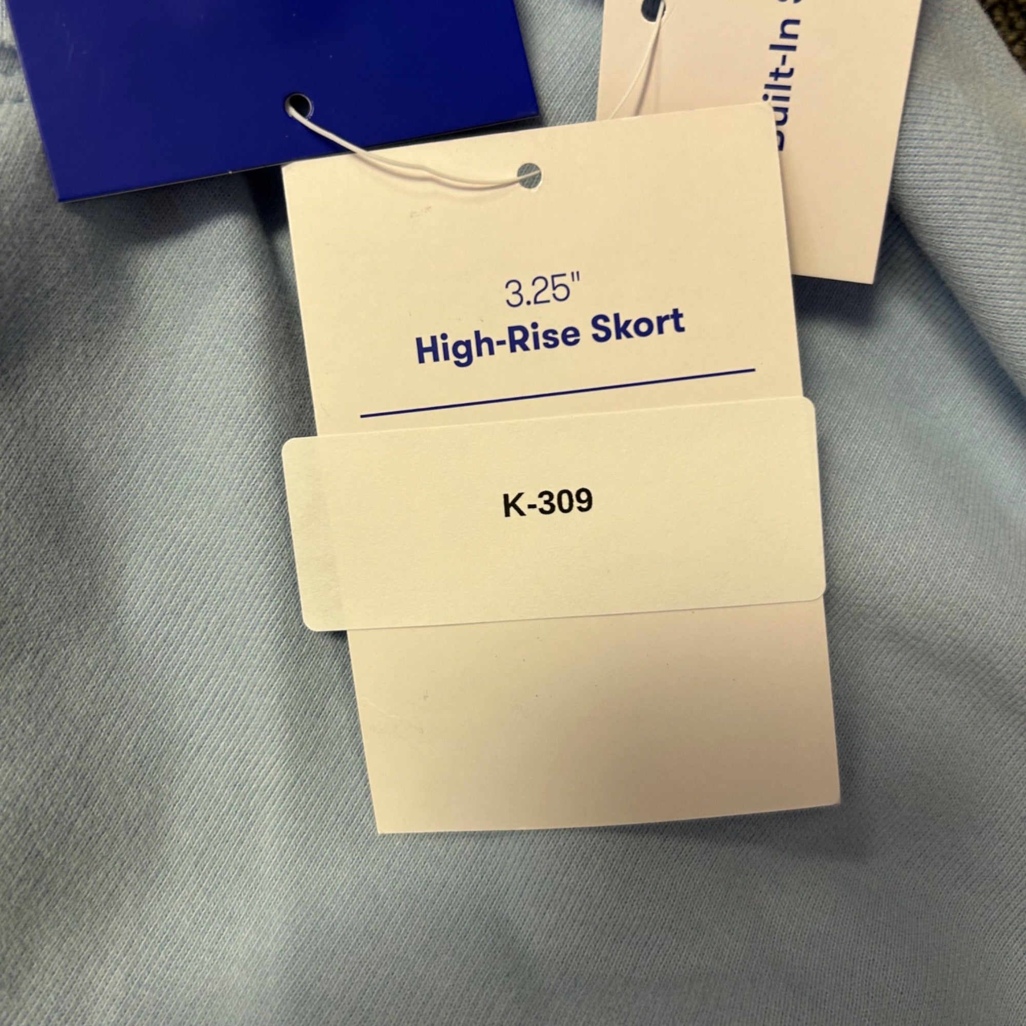 K-309 JoyLab Womens 3.25" High-Rise Light Blue Skort Built-In Shorts Size Small