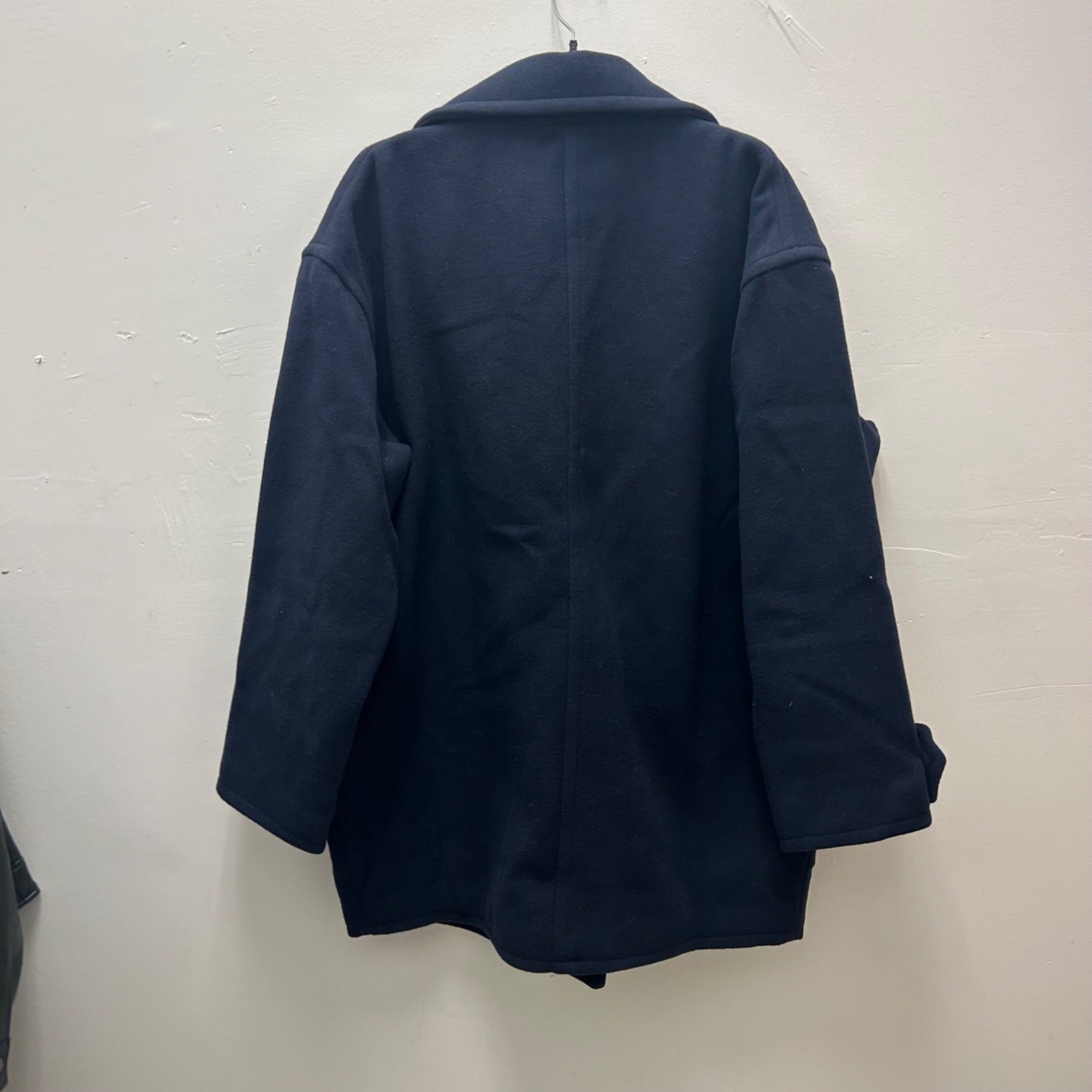 K-173 KBB by Kahlana Gold Button Double-Breasted Peacoat Navy Women's Size Small