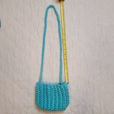 Handmade Turquoise Crochet Mini Shoulder Bag by Nikita Naomi