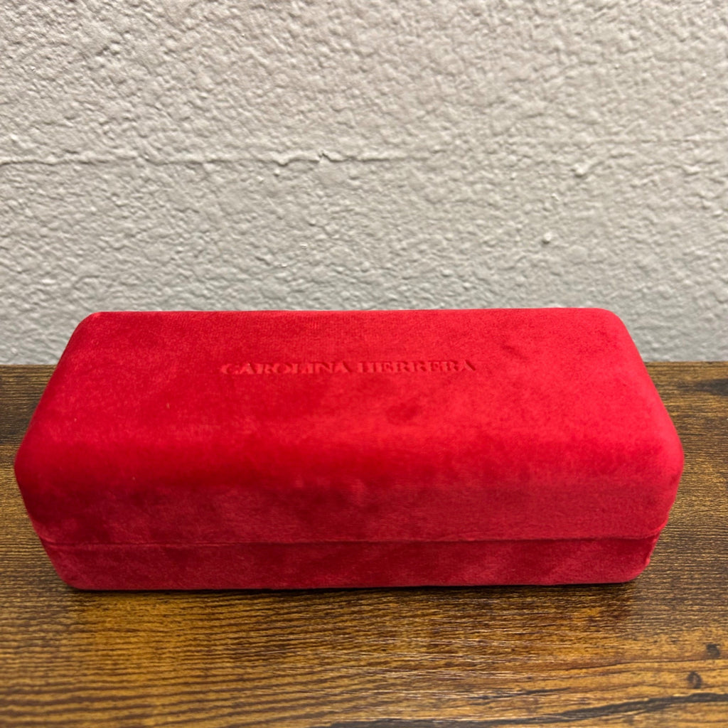 Carolina Herrera Red Velvet Sunglasses Case with Cleaning Cloth