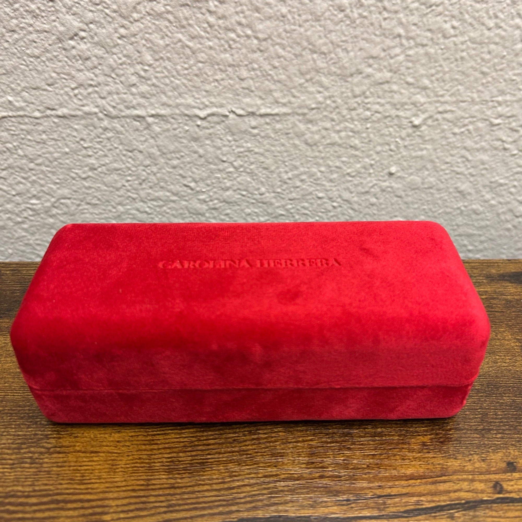 Carolina Herrera Red Velvet Sunglasses Case with Cleaning Cloth