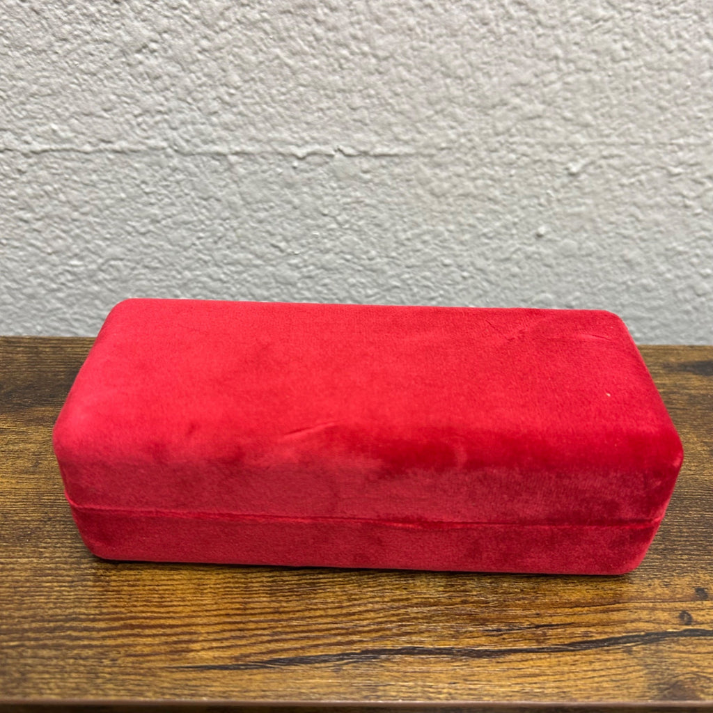 Carolina Herrera Red Velvet Sunglasses Case with Cleaning Cloth
