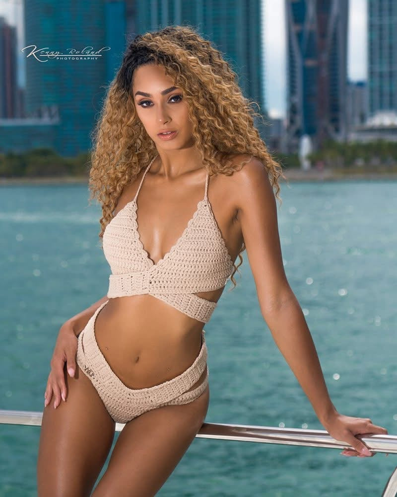 Beige Body Wrap Crochet Bikini Bottom by Nikita Naomi