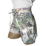 Zara Basic Collection Women's Size Small Tropical Print High Waist Shorts