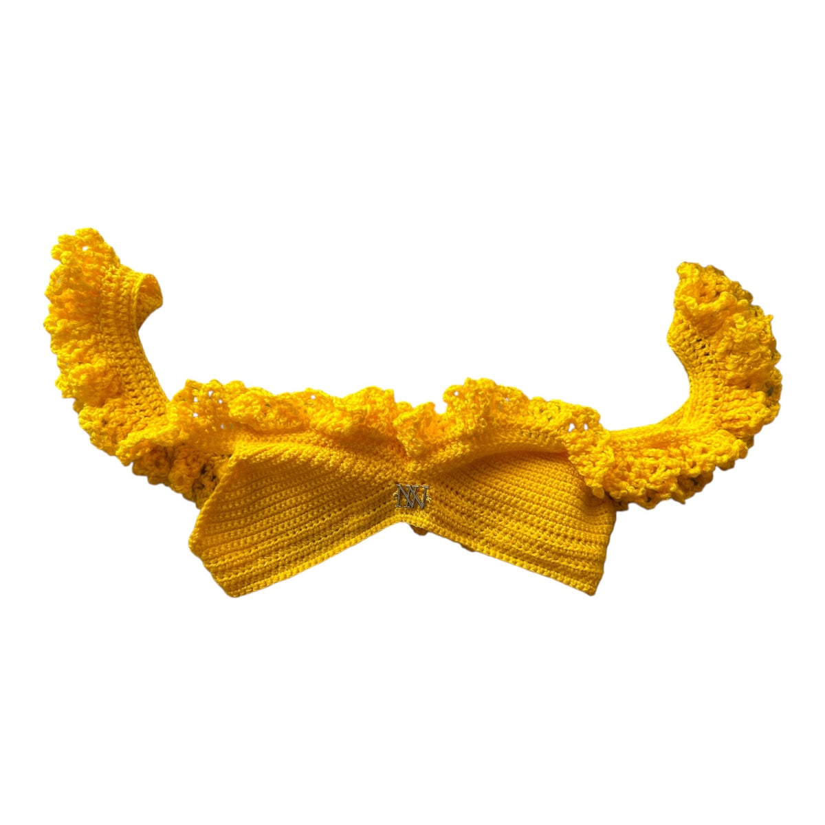 Yellow Ocean Crest Crochet Bikini Top by Nikita Naomi
