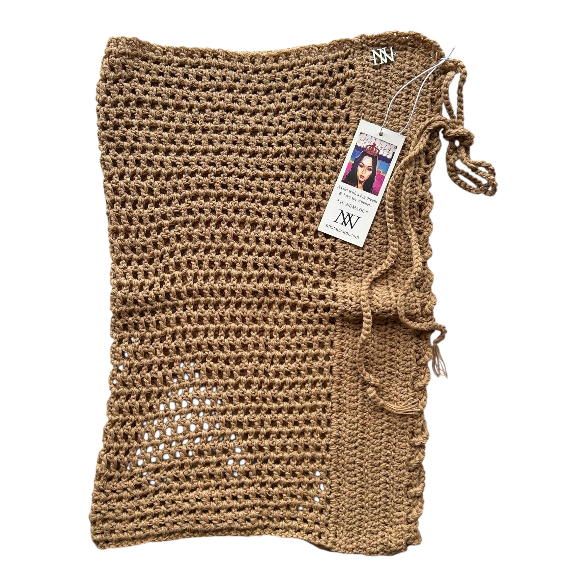 Tan Lace Up Cover Up Skirt by Nikita Naomi