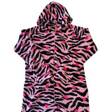 Jenni by Jennifer Moore Women's Medium Footed Onesie Sleepwear Pink Zebra Print