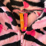 Jenni by Jennifer Moore Women's Medium Footed Onesie Sleepwear Pink Zebra Print