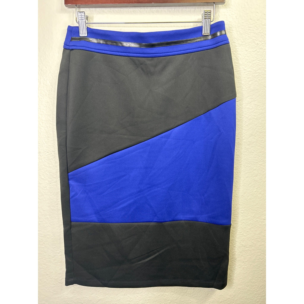 #1070 Soho Apparel Ltd. Pencil Skirt In Blue & Black Size S Polyester Blend